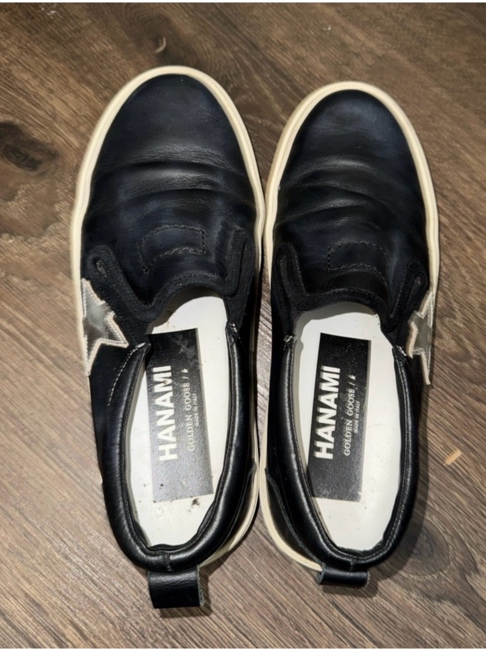 Golden Goose Hanami Private Edition Leather Slip-On Sneakers with Silver Star - Picture 3 of 16